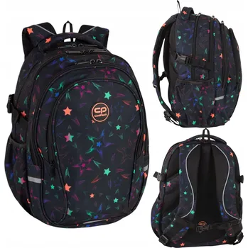 Vícekomorový Školní batoh CoolPack červený, vícebarevný 29 l