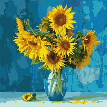 Obraz Malování podle čísel - Slunečnice 40x40 cm