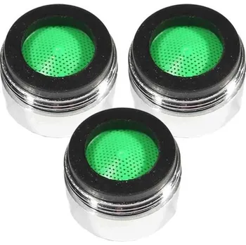 Keramický dřez Perlátor na kohoutek, přípojka 24 mm, 2 litry za minutu, úsporný, chrom. Balení po 3 kusech.