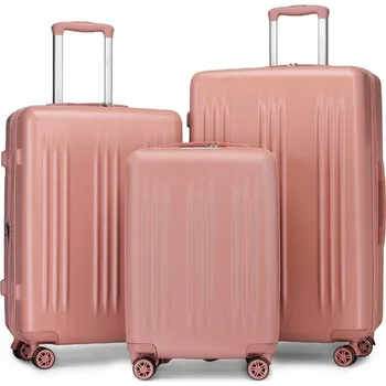 Kono elegantní 3dílná sada ABS + PC kufrů s pruhy - nude - 36/61/92L