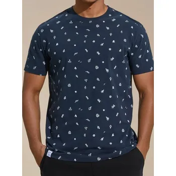 Pánská móda Sinsay - Tričko s krátkým rukávem - námořnická modrá - 7334F-59X - 7334F-59X-XS