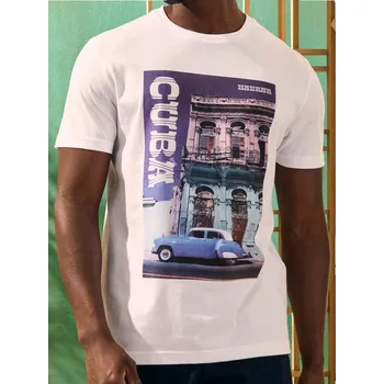 Pánské oblečení Sinsay - Tričko s krátkým rukávem - bílá - 9541I-00X - 9541I-00X-M