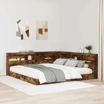 vidaXL Úložné čelo postele s čelo Kouřový dub 200 cm kompozitní dřevo [3335473]