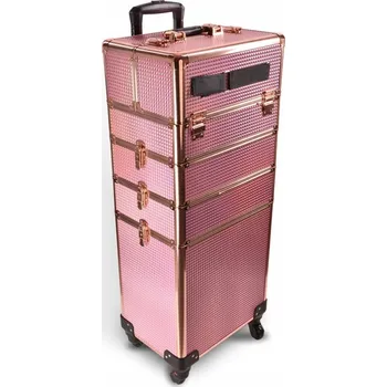 Kosmetický kufr KUFŘÍK na KOSMETICKOU kosmetiku na laky VELKÝ organizér XXXL lampa RŮŽOVÁ