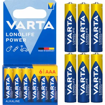 Článková baterie Alkalická baterie Varta AAA (R3) 6 ks