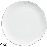 Bastion Collections 4x Talíř velký DINNER heart in grey, 27 cm b510007