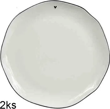 Talíř Bastion Collections 2x Talíř velký DINNER heart in black, 27 cm b510004