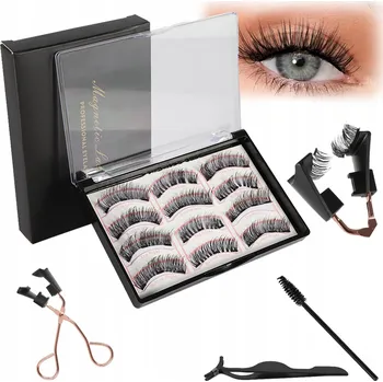 Umělé řasy Magnetické Řasy Bez Lepidla Přirozený Vzhled + Aplikátor 3 Páry