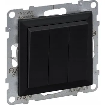 vypínač Trojitý vypínač Klasik, Zápustný Legrand černý 721403