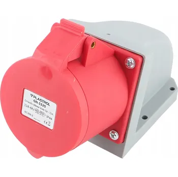 Elektrická zásuvka Hermetická Elektrická Zásuvka Plast-Rol červená