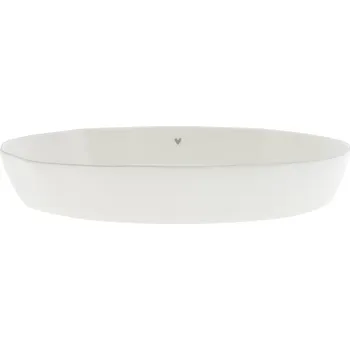 Bastion Collections OVÁLNÁ MÍSA WHITE with grey edge, 30,5x20x5cm b400139