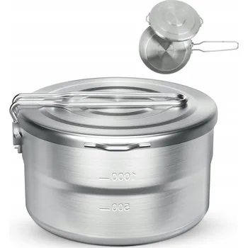 Hrnec BILIPLE Kempingový hrnec 1,5 l ocelový s poklicí a držadlem