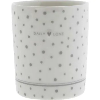 Bastion Collections Kelímek DAILY LOVE in grey, 8x8x9cm b410030