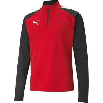 Pánská mikina Pánská fotbalová mikina Puma TEAMLIGA 1/4 ZIP TOP 3XL Červená, Černá, Bílá