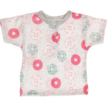 Pánské tričko MBaby Bavlněné Polo tričko s krátkým rukávem Donuty vel. 74 - šedé