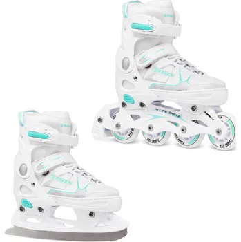 Kolečkové brusle RAVEN Nastavitelné kolečkové brusle Raven Spirit 2v1 37/40 BÍLÁ|ZELENÁ