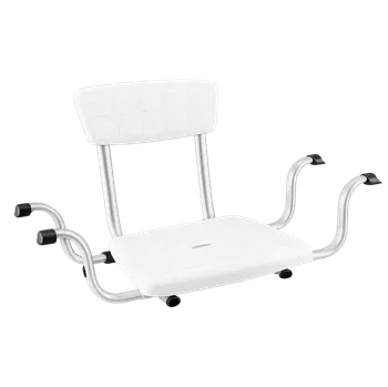 Koupelnové sedátko Nastavitelné sprchové sedátko s opěrkou zad - bílá