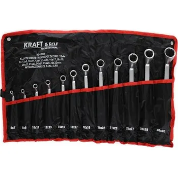 Kraft&Dele KD10939, Dvoukolevé klíče 12 palců | Sada 12 velikostí, ocel CRV