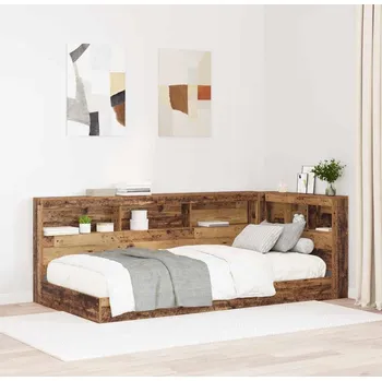 vidaXL Úložné čelo postele s policí Staré dřevo 90 cm kompozitní dřevo [3335459]