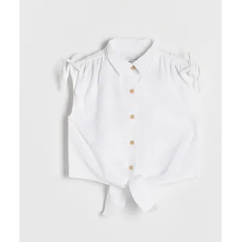 Dívčí oblečení Reserved - Halenka z&nbsp;lněné směsi - bílá - 5230S-00X - 5230S-00X-152