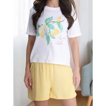 Dámské pyžamo Sinsay - Dvoudílné bavlněné pyžamo - bílá - 447EC-00X - 447EC-00X-XS