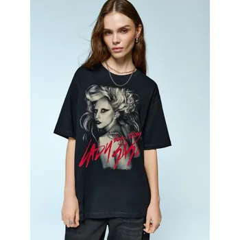 Dámská móda Tričko s&nbsp;potiskem Lady Gaga Born this way - XL - House - černá - 947IQ-99X