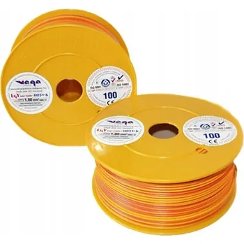elektrický kabel Kabel LGY/H05V-K 1,00 mm2 100 m Žluto-Červený