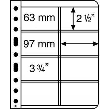 Poštovní známka LEUCHTTURM Albové listy VARIO, 8 kapes, 97 x 63 mm