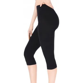 Dámské legíny Dámské 3/4 rybářské kalhoty legíny bavlněné s gumou v pase černé XXL