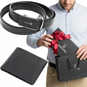 ELEGANTNÍ VÁNOČNÍ SADA PÁSEK PENĚŽENKA DÁRKOVÁ SADA PRO MUŽE DÁREK