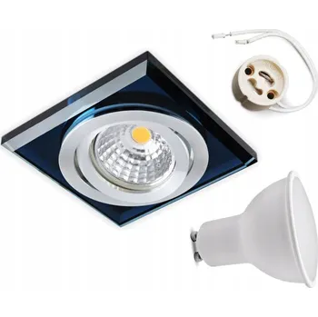 Žárovka Sada Halogenové Kulaté Stropní Svítidlo Skleněné Čtverec + LED Žárovka GU10 Teplá Barva