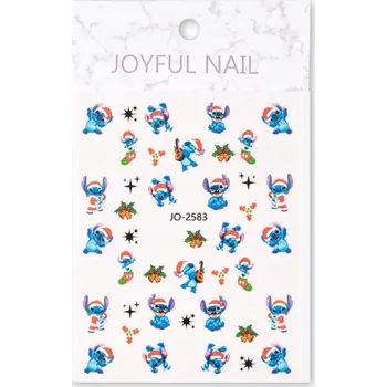 Samolepky na Zdobení Nehtů Samolepící Vánoční Stitch JO-2583