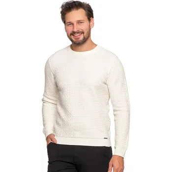 Pánský svetr Pánský svetr elegantní klasický s texturou módní bavlněný MORAJ - XL