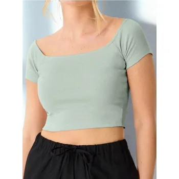 Dámské oblečení Sinsay - Crop top - zelená - 765BB-07X - 765BB-07X-XS