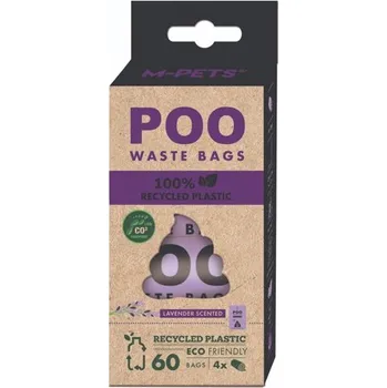 sáček na exkrement M-Pets POO sáčky na exkrementy z recyklovaného plastu levandulové 60 ks