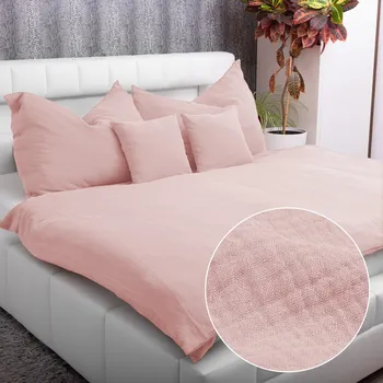 Povlečení Mušelínové ložní povlečení Nature MSN-078 Pudrově růžové Jednolůžko 140x200 a 70x90 cm