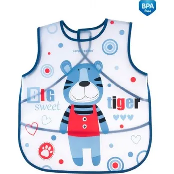 Bryndák Canpol babies Plastová zástěrka s kapsičkou Puppets - modrá