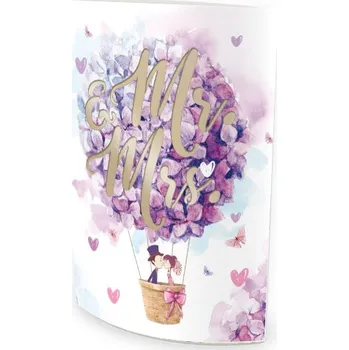 Svatební dekorace Nekupto Svítící lucernička s textem - Mr. & Mrs c240017