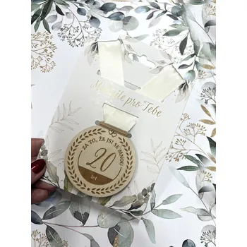 Albi Medaile pro Tebe, že jsi se mnou 20 LET, dřevěná se stuhou 7410008