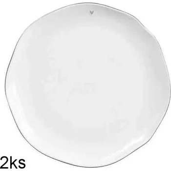 Talíř Bastion Collections 2x Talíř velký DINNER heart in grey, 27 cm b510008