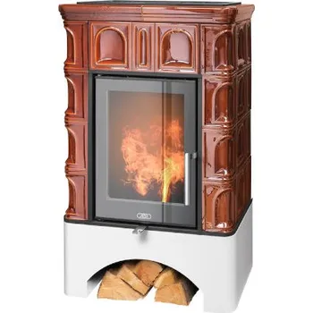 Krbová kamna ABX Britania Exklusive bílý sokl hnědá