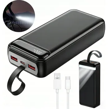 Powerbanka POWERBANKA 50000mAh PD TYP-C ČERNÁ - VELKÁ KAPACITA PRO CESTOVÁNÍ A KEMPOVÁNÍ