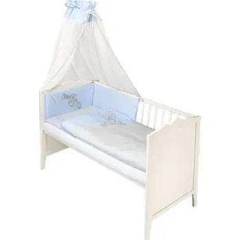 Povlečení Ty i My 3-dílná sada - mantinel s povlečením FIND ME - sv. modrý (jemná kostička), 135x100