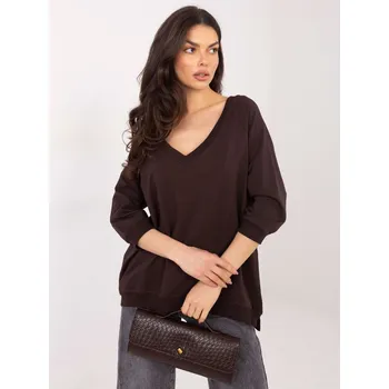 Dámská halenka Dámská oversize hnědá mikina RUE PARIS od FPrice, L/XL i523_5906694083877