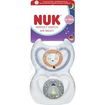 dudlíky NUK Perfect Match AIR Night dudlík 6-18m 2ks