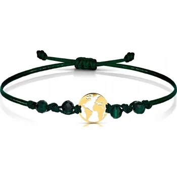 Náramek ŠŇŮRKOVÝ NÁRAMEK ZEMĚKOULE ČTYŘLÍSTEK