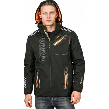 Pánská softshellová bunda Pánská bunda Geographical Norway softshell černá, odnímatelná kapuce, velikost L