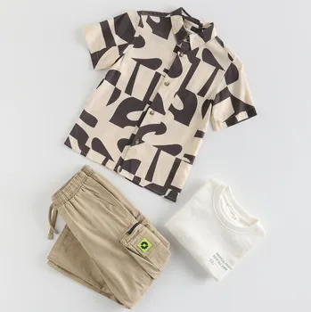 Chlapecká košile Reserved - Vzorovaná košile - světle olivová - 982CI-81X - 982CI-81X-158