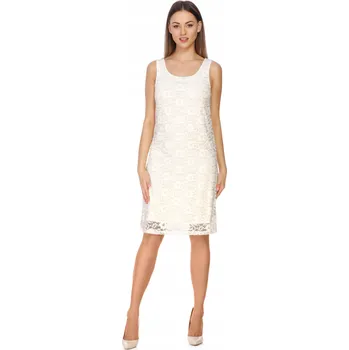 Dámské šaty Bellivalini Šaty elegantní ke kolenům bez rukávů Ecru M
