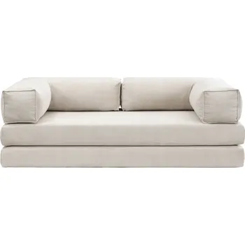 Pohovka Rozkládací dvoumístná pohovka Semassy, pískový manšestr, s kovovým rámem